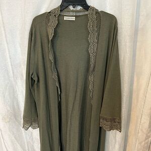Green lace cardigan